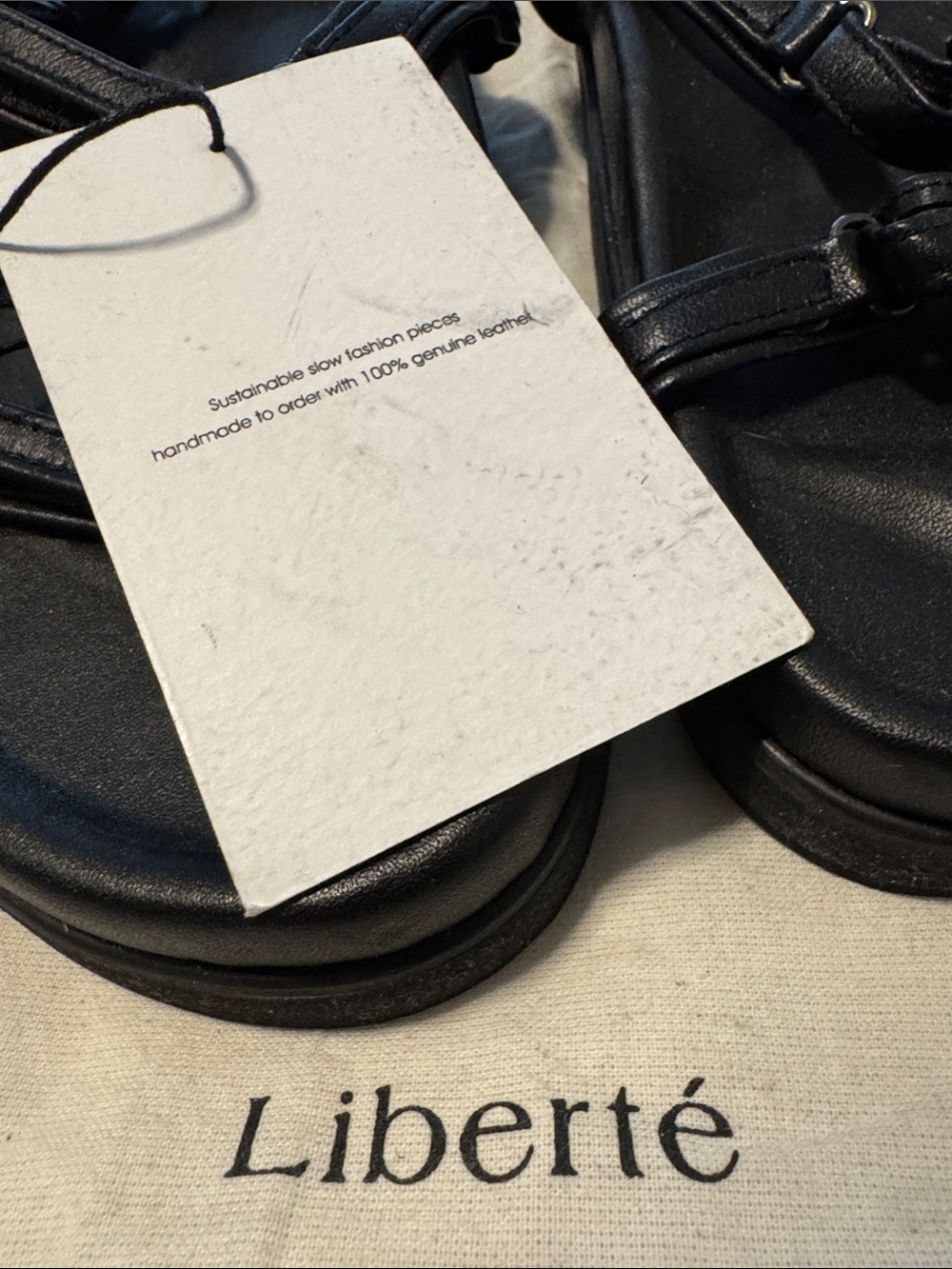 Liberte Black Strappy Sandals - Picture 2 of 6